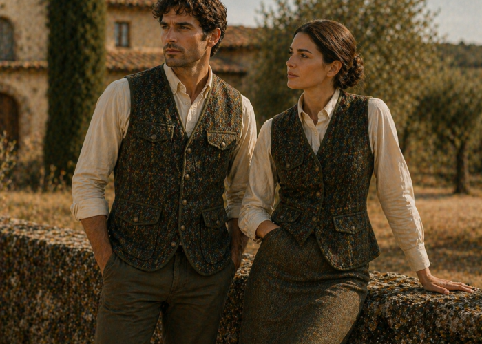 Mujer y hombre chaleco